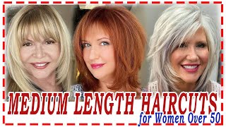 25 Best💕Hairstyles 2024 for Women Over 50 to Look Youngermedium length haircuts [upl. by Brey]