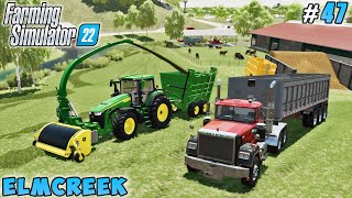 Emptying the silo bunker harvesting grass silage  Elmcreek  Farming simulator 22  Timelapse 47 [upl. by Beore]