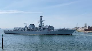 HMS St Albans arrives in Portsmouth for first time following 4 year refit [upl. by Mundy]