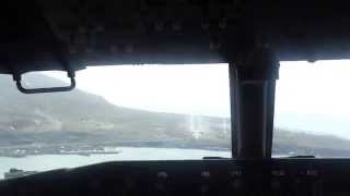 Svalbard AIrport Longyearbyen landing seen from cockpit [upl. by Ykcir]