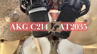 AKG C214 vs Audio Technica AT2035  Drum Overhead Mic Shootout [upl. by Lalise372]