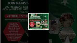 Pak Army jobs 2024 join pak Army as medical cadet [upl. by Berkie]