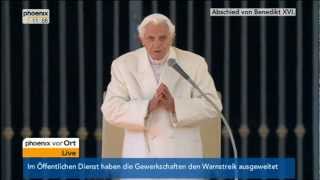 Letzte Generalaudienz von Papst Benedikt XVI  VOR ORT vom 27022013 [upl. by Ayaj183]