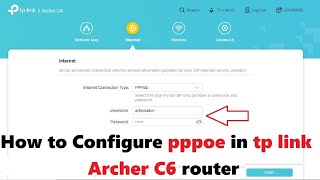 How to configure pppoe in tp link Archer C6 router  tplink archerc6 রাউটার কিভাবে pppoe setup করবেন [upl. by Aivil569]