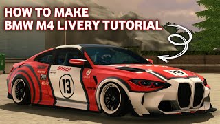 Tutorial How to make BMW M4 Livery in Car Parking Multiplayer [upl. by Anerres258]