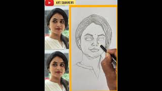 How do you make a beautiful portrait with pencil ✏️✏️ portrait drawing sketch artsquare85 [upl. by Lacee]