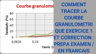 COMMENT TRACER LA COURBE GRANULOMETRIQUE EXERCICE 1 ET CORRECTION  PREPA EXAMEN  EN FRANCAIS [upl. by Alilad]