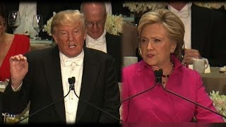 TrumpClinton piques et humour lors dun dîner caritatif [upl. by Trepur474]