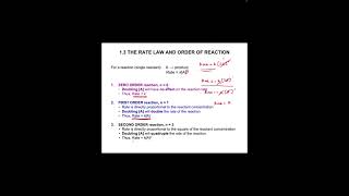 PRERECORDED CHM096 2022 TOPIC 1W113 Part A The Rate Law and Order of Reaction [upl. by Methuselah947]