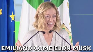 GIORGIA MELONI SCHERZA “CON LO SPAZIOPORTO DI TARANTO MICHELE EMILIANO COME ELON MUSK” [upl. by Anirtik]