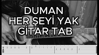 DUMAN HER ŞEYİ YAK GİTAR TAB DERSİ duman cover gitardersi [upl. by Premer309]