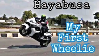 GUESS WHAT  MY FIRST EVER HAYABUSA WHEELIE AT ITS BEST [upl. by Suhpoelc]