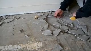 Concrete Floor leveling Howto Find and Release Empty Spots Repair and Patch MrYoucandoityourself [upl. by Ima846]