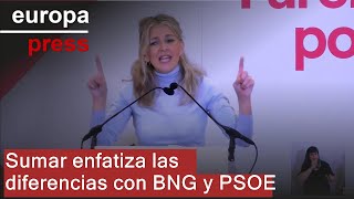 Díaz enfatiza las diferencias de Sumar con BNG y PSOE para atraer a los indecisos [upl. by Anwahsat]