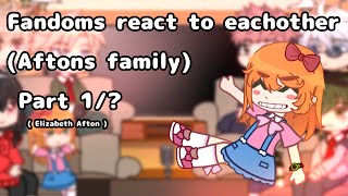 Fandoms react to eachother Afton family Elizabeth Afton Part 15 [upl. by Neerac994]