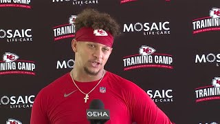 Chiefs QB Patrick Mahomes fields questions from reporters at training camp [upl. by Blankenship686]