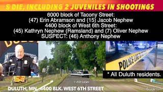 NEWS CONFERENCE 5 Die In Duluth MN Shootings Including Suspect [upl. by Bunch595]