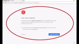 Fixed Your Clock is Behind Error in Google Chrome Solved NET ERRCERTDATEINVALID Windows 10 [upl. by Stouffer826]