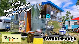 Tour A 1962 Holiday House Vintage Travel Trailer Walkthrough Camper RV Caravan American [upl. by Griffith]