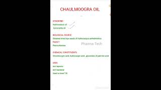 Chaulmoogra oil pharmacognosyimportantmcq pharmacognosyvideos pharmacognosy [upl. by Melville739]