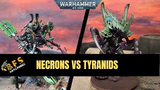 Necrons vs Tyranids Warhammer 40k Battle Report 10th Edition [upl. by Wiles]