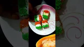 Republic Day special sweet tri color desserttri color burfi tri color recipe [upl. by Liagiba]