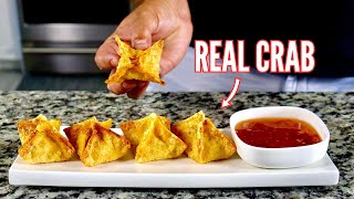 Crispy Crab Rangoon Wontons Recipe [upl. by Yennep]