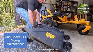 178Cub Cadet ZT1 Mower Maintenance and Changing Blades [upl. by Rafe]