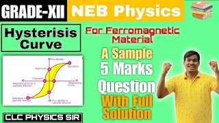 Hysterisis Property of Ferromagnetic Material  A Sample 5 Marks Question With Solution  By CLC Sir [upl. by Adlare561]