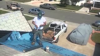 Roofing Video  Asphalt shingles  Laying a second layer over existing shingles roof [upl. by Enovaj]