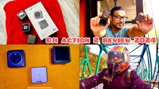 Dji action 2 128gb power combo 2024 user review  best budgeted action camera for moto vlog  Dji 📷 [upl. by Rammus]