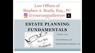 Estate Planning Fundamentals 2023 [upl. by Kristin]