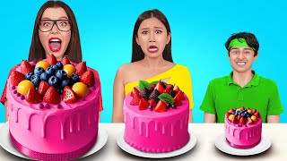 NEW 123 GO Big Vs Medium Vs Tiny Food Challenge  Testing Incredible Groceries [upl. by Binny]