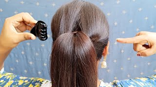 Best Sawan 🎀✨ Bun Hairstyle With Clutcher For Women  Long Medium Easy Self Bun Hair Style Girl [upl. by Hallerson]