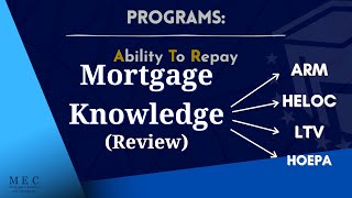 Mortgage Knowledge  ARM HELOC LTV HOEPA Help passing the NMLS Exam [upl. by Ailenroc413]