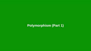 Chapter 11 Polymorphism Part 1 [upl. by Lanta963]