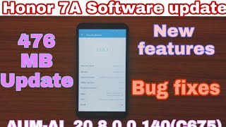 Honor 7A software update AUMAL20 800140C675 new feature change log [upl. by Berrie]