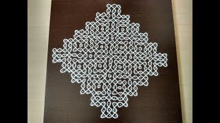 SIKKU KOLAM WITH 23 X 3 DOTSKambi kolam bigDotted rangoli designs [upl. by Meridith218]