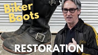 American Pickers Star Mike Wolfe  Biker Boots Restoration [upl. by Accebber28]