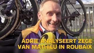 Vader Adrie na zege Mathieu van der Poel in ParijsRoubaix quotWK veldrijden is belangrijk geweestquot [upl. by Elyod279]