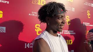 USC WR Zachariah Branch talks about matchup against Michigan his dropped touchdown pass and more [upl. by Leryt]