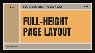 CSS Grid  Create a FULLHEIGHT RESPONSIVE Layout in Minutes [upl. by Eremaj542]