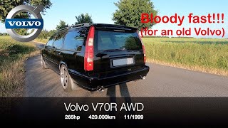 Volvo V70R AWD ACCELERATION  TOP SPEED ON GERMAN AUTOBAHN  SOUNDCHECK  Onboard Cam [upl. by Tichonn294]