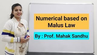 Numerical based on Malus Law  Optics [upl. by Mila479]