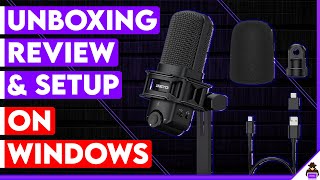 Zingyou ZYUD2 Microphone Kit Unboxing Review Setup amp Audio Test Windows PC [upl. by Atinna960]