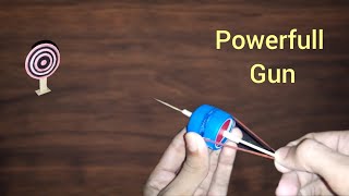 How to make toothpick gun from bottle caps  Powerful gun  Uzi Crafts [upl. by Attelahs]