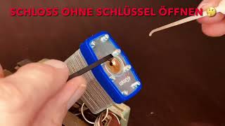 Vorhängeschloss in Sekunden Ohne Schlüssel öffnenCrack PadlockSchloss in Sek knackenLockpicking D [upl. by Kial]