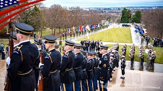 Honor Guard from 5 Military Branchs Army Marine Corps Navy Air Force Coast Guard at Arlington [upl. by Carleton82]