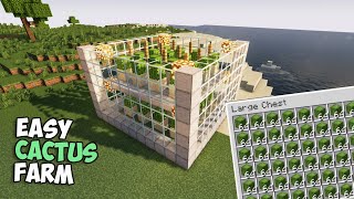 Easy Minecraft Cactus Farm For Beginners 120 Tutorial [upl. by Ymor]