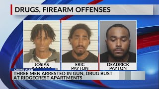 3 arrested in gun drug bust at Ridgecrest Apartments [upl. by Neelhtakyram]